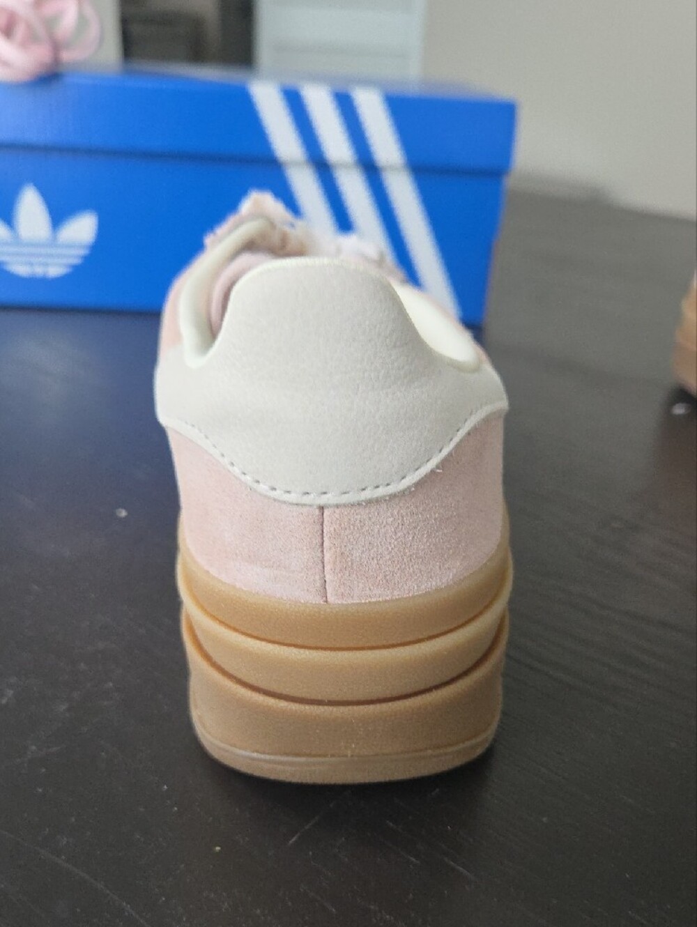 NWT Adidas Women's GAZELLE BOLD 'Sandy Pink Off White' Shoes IH4209 - Picture 10 of 10